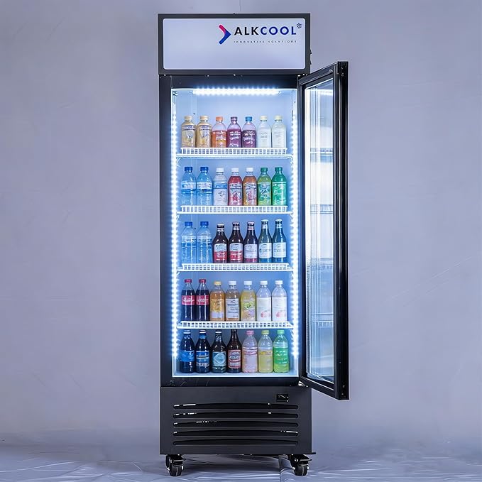 Commercial Beverage Refrigerator Display Fridge,9 Cu Ft Tall Small Single Door Merchandiser Drink Cooler with LED Light Adjustable Shelves,ETL Sanitation