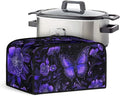 Purple Butterfly 6-8 Qt Slow Cooker Cover Holder Bag Appliance Dust Covers Decorations for Kitchen Living Room Table