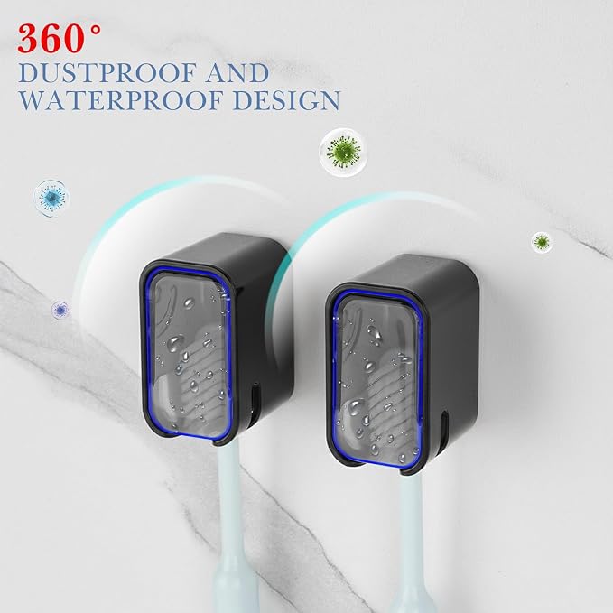 4 Pack Toothbrush Holders for Bathrooms Shower, Wall Mount Toothbrush Organizer - Image 5