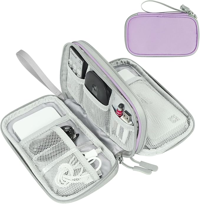 FYY Electronic Organizer, Travel Tech Pouch, Cable Organizer Light Purple | by FYY