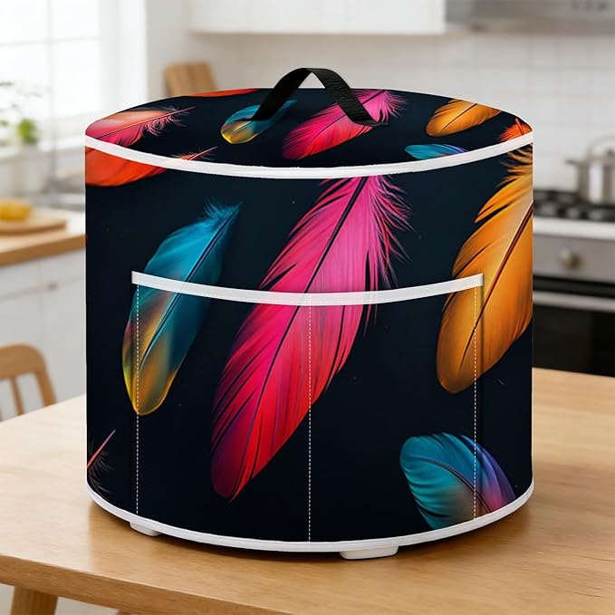 Rice Cooker Cover, Dust Cover for Kitchen Appliances with Handle and Storage Pocket, Easy to Clean Kitchen Decor Gift, Fits 3-6-8 Quart Instant Pot, Slow Cooker and Air Fryer