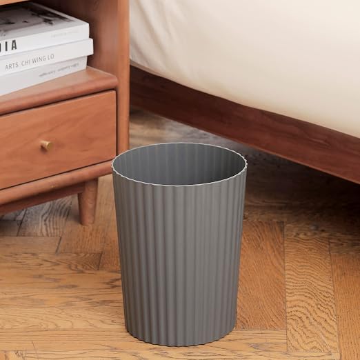 Small Bathroom Trash Can Plastic Wastebasket Garbage Can Dark Grey 2 Pack | - Image 2
