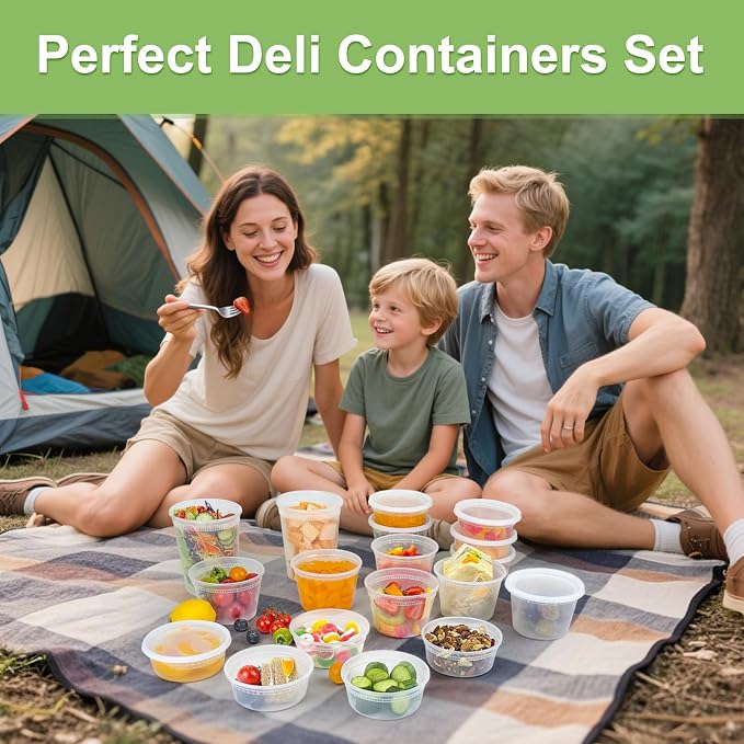 60 Sets Deli Containers with Lids, 32/16/8 oz X 20 Set Each | Leak-Proof & BPA - Image 7