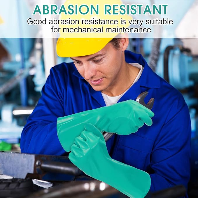 Potchen 10 Pairs Chemical Resistant Gloves 15 Mil Nitrile Gloves - Image 4