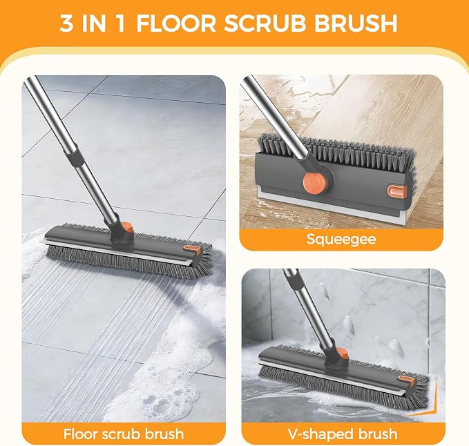 SetSail Floor Scrub Brush with 54in Adjustable Long Handle, Heavy Duty Floor - Image 3