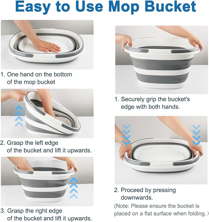 Collapsible Mop Bucket with Handle - Image 3