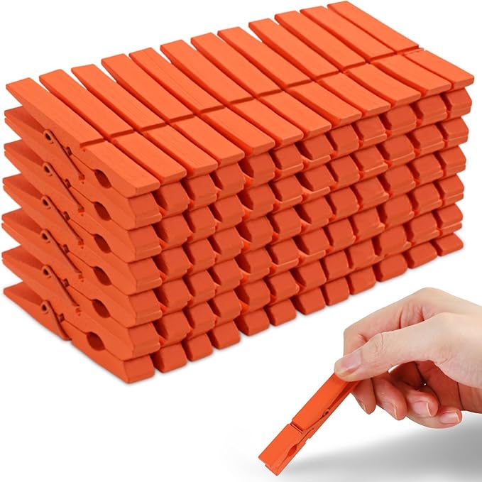72 Pcs Wooden Clothes Pins, 2.9 Inch Clothes Pins by Phinus