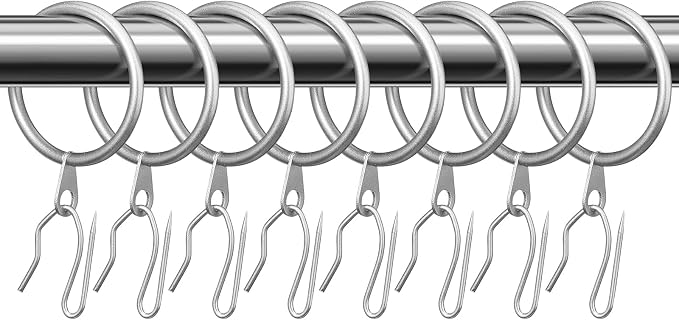 Hotop 30 Pcs Metal Curtain Rings by HOTOP