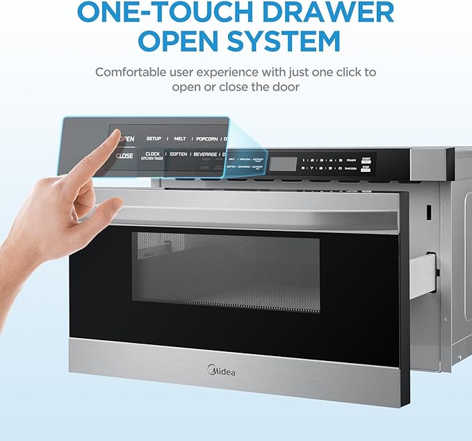 Midea MM12S2ASZ Microwave Oven, 1.2 cu.ft Drawer, Stainless Steel, Child Safety Lock