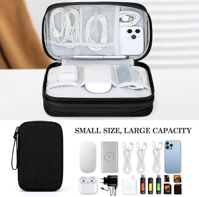 FYY Electronic Organizer, Travel Tech Pouch Bag, Waterproof, Double Layers - Image 6