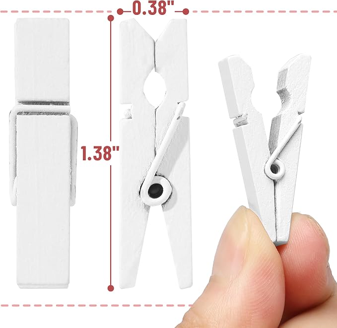 Mr. Pen- Mini Wooden Clothes Pins, 1.4 Inch, 132 Pack, Natural Wood Clips - Image 3