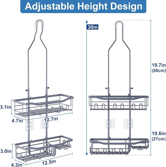 Upgraded Extended Length Shower Caddy Over Showerhead No Blocking to Showerhead - Image 2