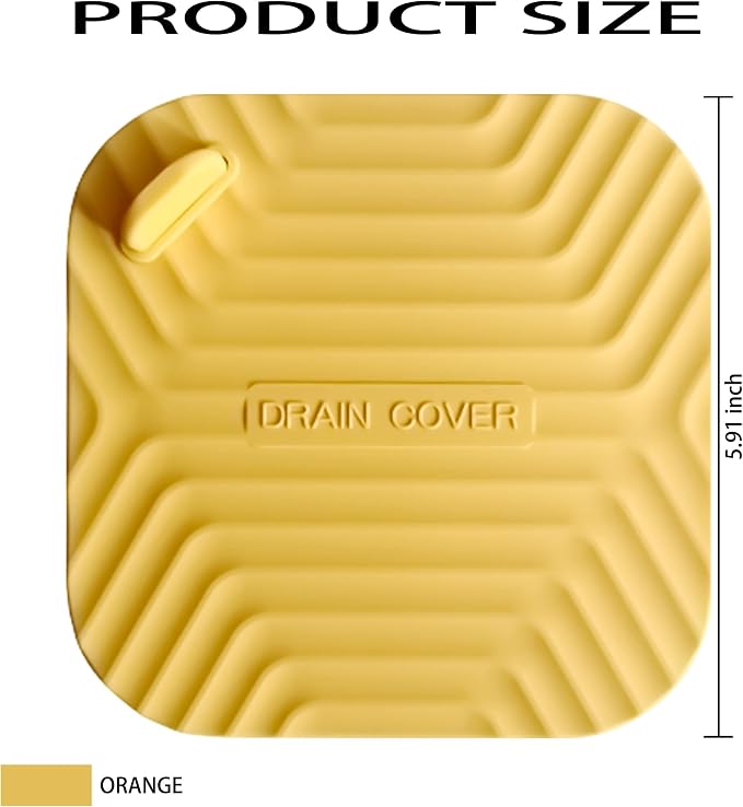 2 Pcs Yellow Shower Drain Cover Tub Stopper | Sewer Anti-Odor Mat Deodorizing - Image 2