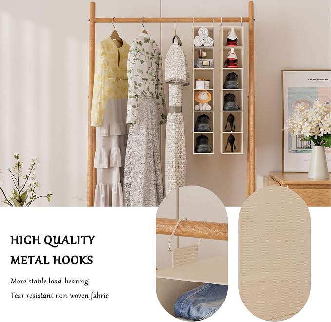 Hanging Closet Shelf Shoe Organizer Set of 2 - Image 5