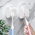 2 Pcs Toothbrush Holders Wall Mounted, Single Slot Design, Shower Self Adhesive by LUWUIDEN