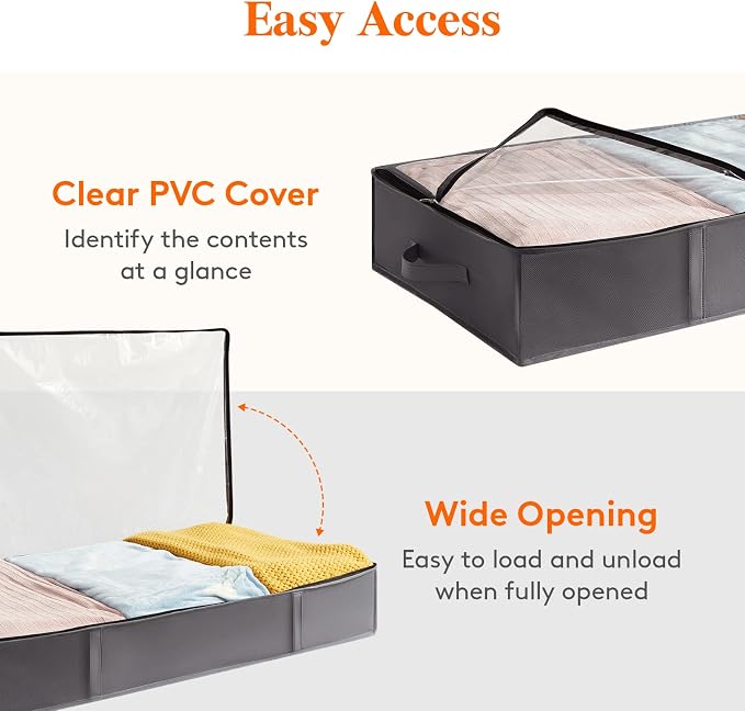 Lifewit 6 Packs Under Bed Storage Containers, Large Capacity Blanket Storage - Image 5