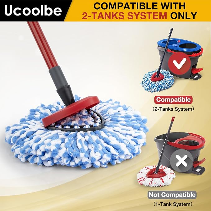 Spin Mop Replacement Heads for O-Cedar RinseClean Mop Replace Head 2-Tank - Image 2