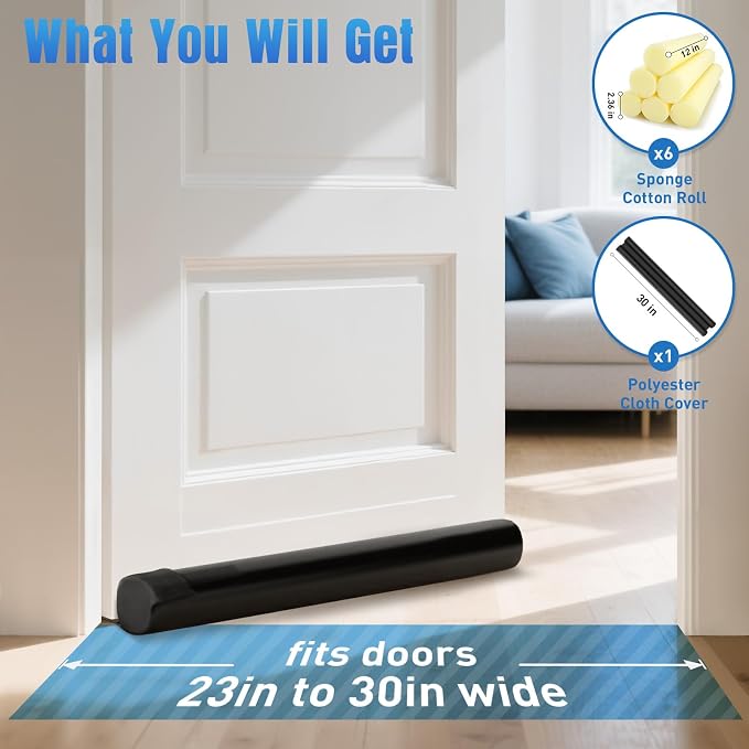 BlissTrends 30 in Under Door Draft Stopper, Covers Gaps up to 2.36 in, Easy - Image 2