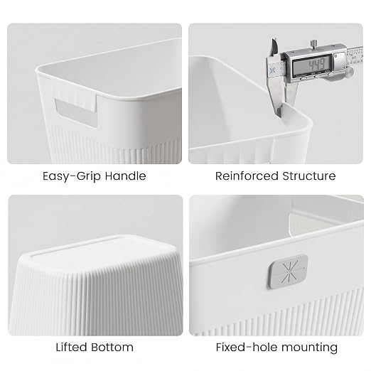 JOYMOOP Slim Trash Can 5-Pack, 2.2 Gallon Plastic Wastebasket - Image 5