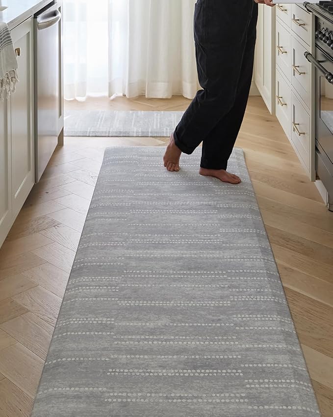 House of Noa Nama Standing Mat – Anti-Fatigue Cushioned Kitchen Mats for Floor | Ergonomic Bounce-Back Foam Kitchen Mats | Anti-Fatigue Mats for Kitchen & Standing | Aspen Dove | 22"x72"