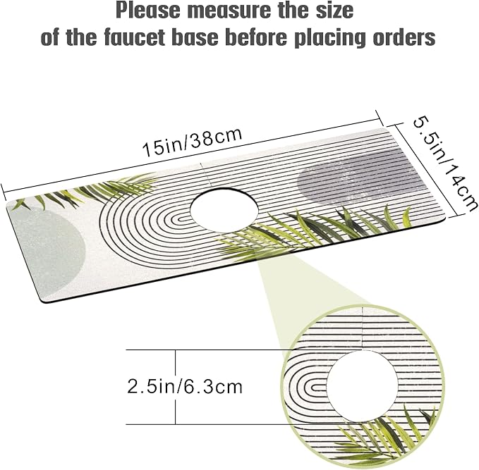 Sink Faucet Absorbing Mat, 2 Pack Drying Mat Around Faucet Sink Splash Guard - Image 2