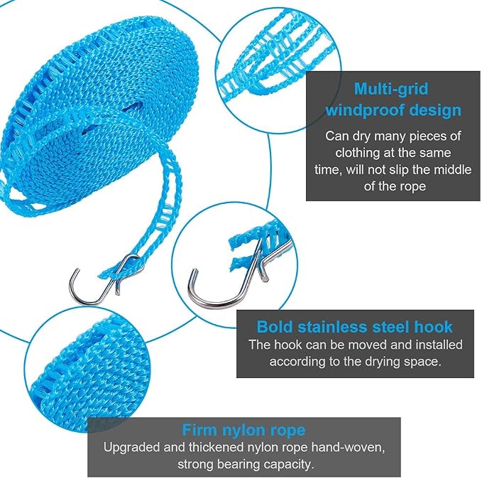 Foshine Clotheslines 2 Pack, Drying Rope - Image 4