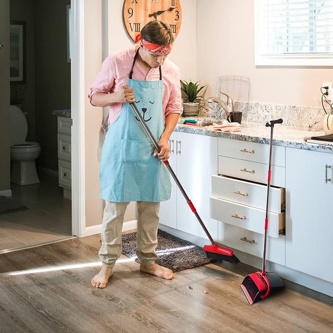 Broom and Dustpan Set Long Handle Home Cleans Collapsible Broom - Image 5