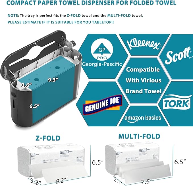 Multifold Paper Towel Dispenser Countertop Compact Design - Image 3