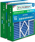 Filterbuy 19x20x5 Air Filter MERV 13 Optimal Smoke & Allergy Defense (2-Pack), Pleated HVAC AC Furnace Filters for Bryant, Carrier, BDP, Day & Night, and Payne (Actual Size: 19.06 x 19.81 x 4.25)