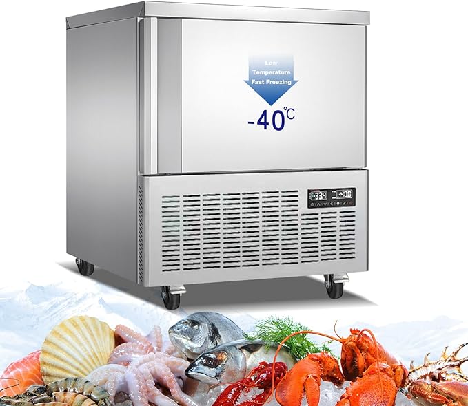 Kolice Commercial 5 Trays Blast Chiller, Flash Freezer,Shock Freezer with Food Probe,Lowest temp: -40°F for Restaurant,Bakery,School,Hotel,Canteens to Preserve Beef,Chicken,Sea Food,Dough,etc