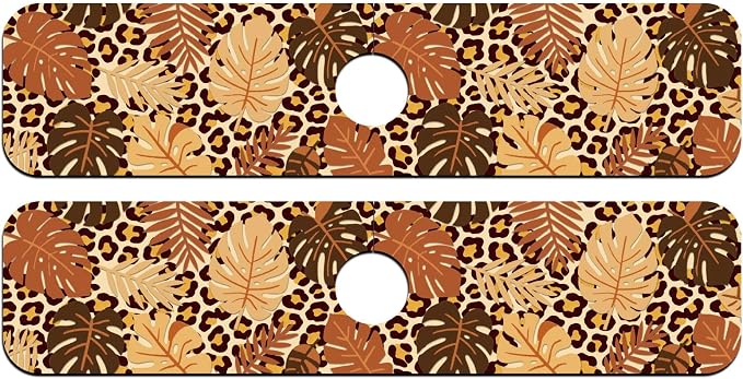 2 Pcs Kitchen Sink Splash Guard Faucet Mat Leopard Print Leaves Faucet Mat - Image 8