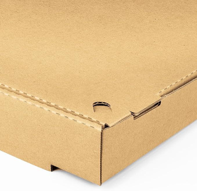 Karat Pizza Boxes 8" x 8" [50 Pack] Kraft Corrugated Boxes | Ventilated, Grease-Resistant, Durable for Pizza or Mailing Use
