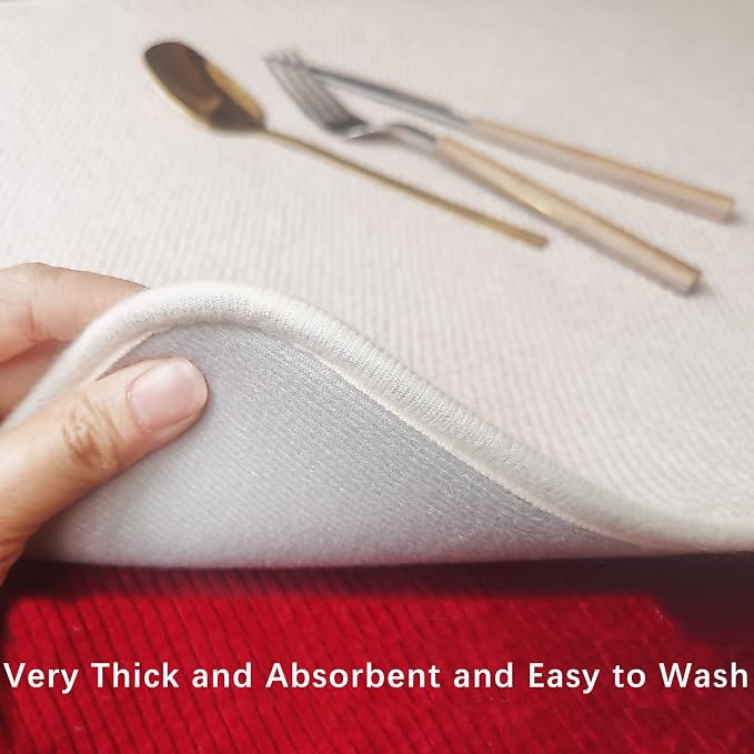 Dish Drying Mats for Kitchen Counter 2Pcs, Absorbent Dish Drying Pads | Small - Image 3