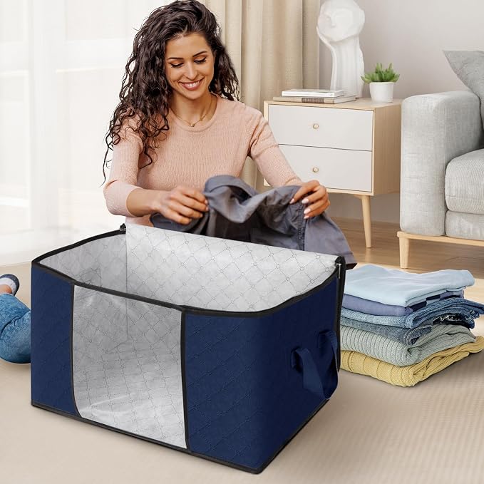6 Pack Storage Bags for Clothes Blanket Storage Bins - Image 3