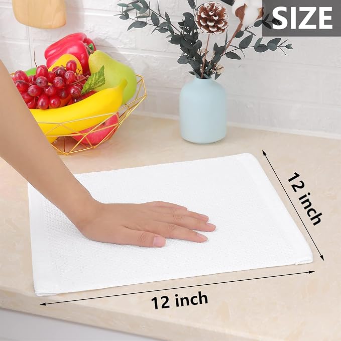 Homaxy 100% Cotton Waffle Weave Kitchen Dish Cloths 12-Pack, Ultra Soft - Image 5