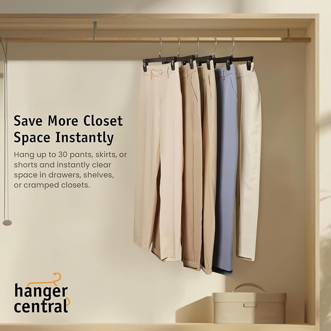 12 inch 30 Pack Pants Hangers Slim Plastic Clothes Hangers - Image 4