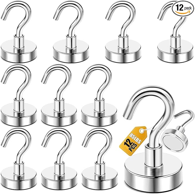 DIYMAG Magnetic Hooks 12pcs 85lbs Cruise Essentials 2026 Magnet Hook by DIYMAG