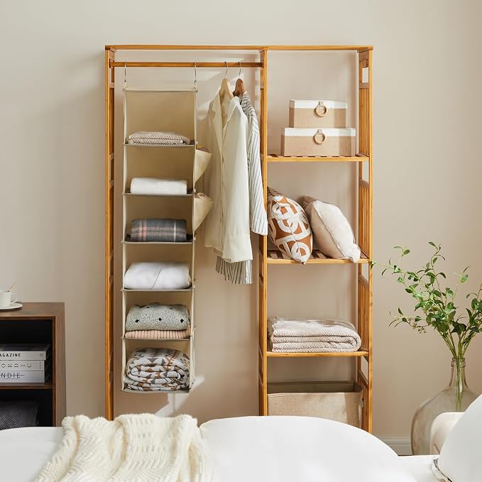 YOUDENOVA Hanging Closet Organizer and Storage, 2 Packs, 2 Side Pockets - Image 2