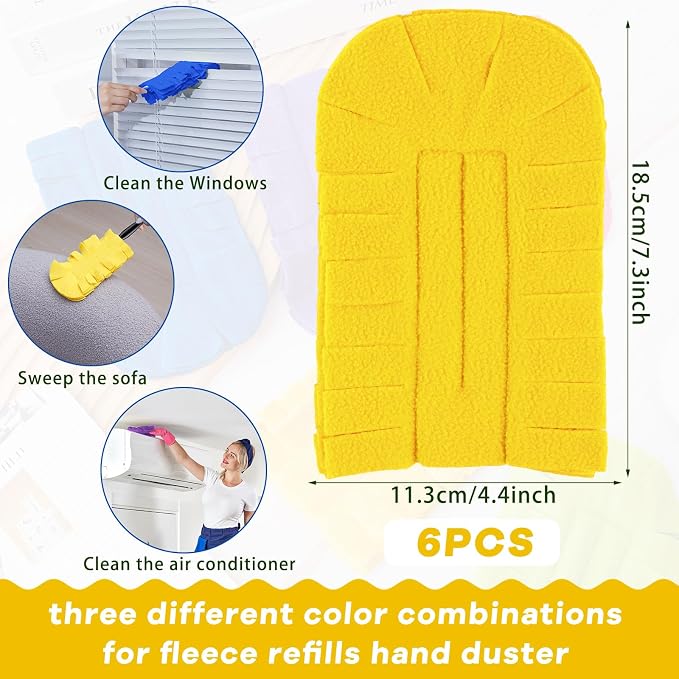 Zubebe 6 Pcs Reusable Duster Refills Fleece - Image 2