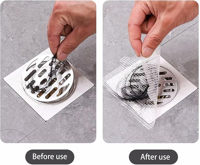 PRIMSOPH 4 Inch 30pcs Disposable Shower Drain Hair Catcher Mesh Stickers Floor - Image 2