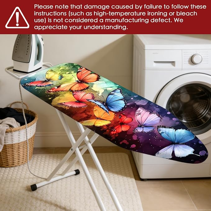 Nuxovilar Rainbow Butterfly Ironing Board Cover 15x54 Cotton - Image 7