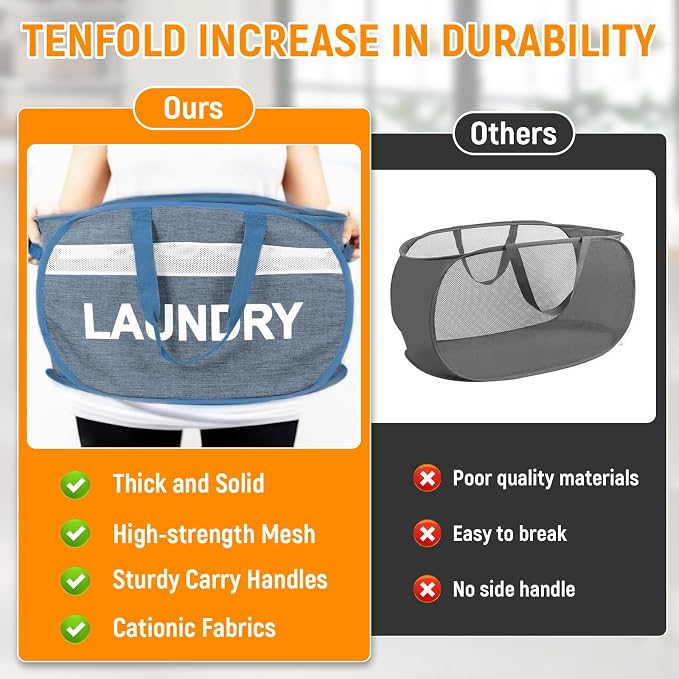 Collapsible Laundry Baskets, Foldable Laundry Basket - Image 6