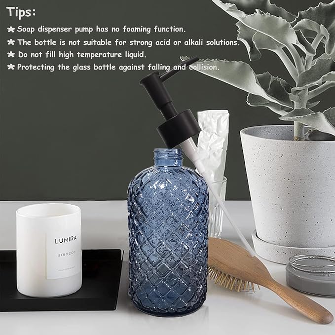 YYTSGG Blue Glass Dish Soap Dispenser - Image 6