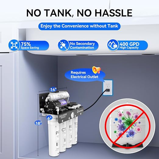 WINGSOL Dual Mode Reverse Osmosis Water Filter, Mineral Alkaline UV 0 TDS - Image 7