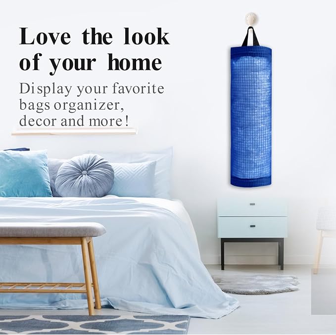 Plastic Bag Holder, Mesh Grocery Bag Holder Hanging Storage Bag Dispenser - Image 7