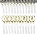1.5 Inch Curtain Rings with Hooks, 24 Pack Gold Metal Drapery Rings with Pins by GASRONS
