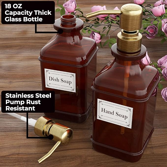 Soap Dispenser 2 Pack, Hand Soap Dispensers - Image 2