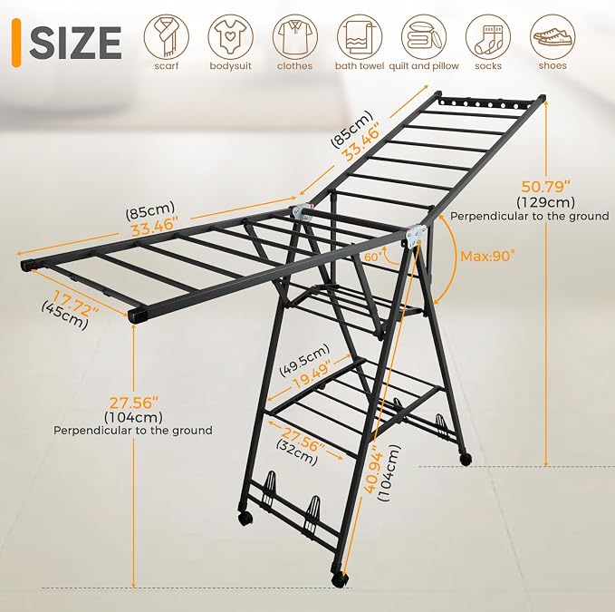 Clothes Rack, 3-Tier Drying Hanger, - Image 2