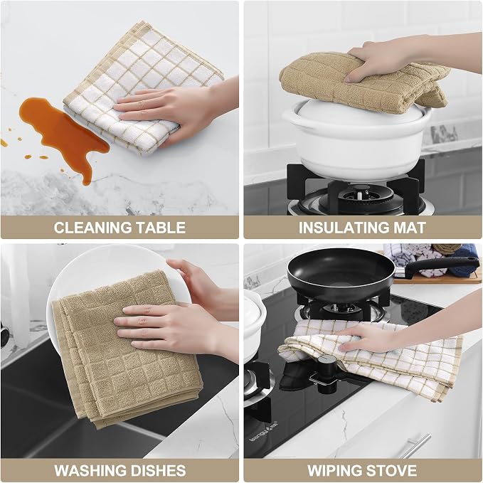 Homaxy Large Premium Cotton Kitchen Towels 16"x 28", 12 Pack - Image 4