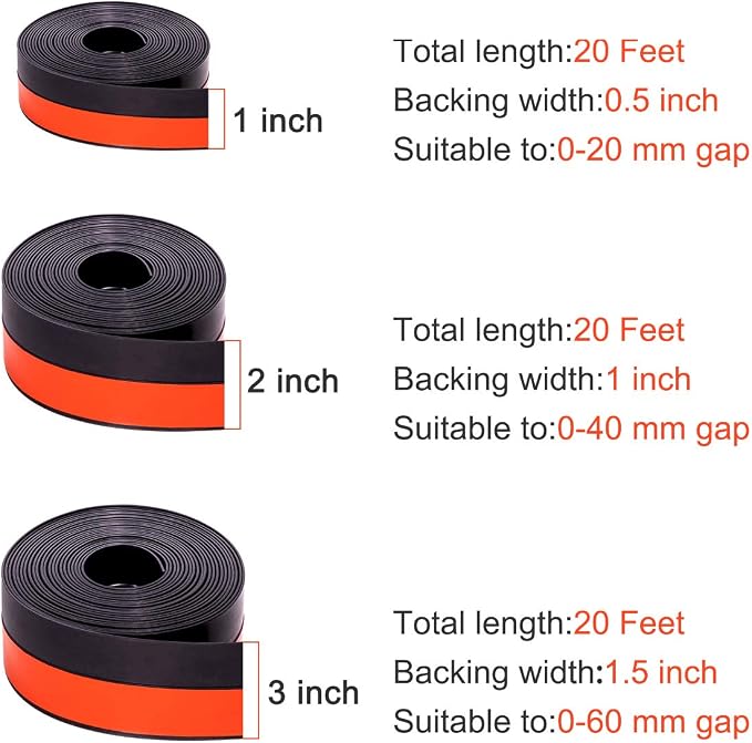 TORRAMI Silicone Weather Stripping 1 inch Width 20 Feet Length, Seal - Image 2